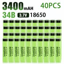 Lot de 40 piles lithium NCR18650B 3.7V 3400mAh 20A, cellules rechargeables pour appareils photo et outils