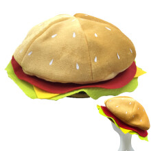 Halloween Hamburger Fancy Hat Cheeseburger Shaped Fast Food Hat Carnival Christmas Party Dress Up Costume Accessory