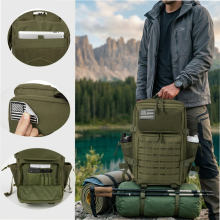 Sac à dos tactique Vert, grande capacité 45L, système MOLLE, randonnée et survie
