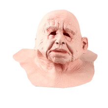 Latex Face Cover Novelty Old Man Horror Heagear for Masquerade Party Bald Headed Old Men