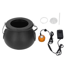 Mist Maker Fogger with Matte Witch Cauldron 12 LED Lights 7 Colors Fog Machine for Holiday Outdoor Party US Plug