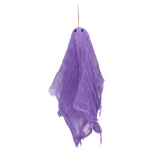 Gauze Ghost Ornament with Lanyard Hanging Scary Pendant for Tree Courtyard Window Indoor Outdoor Decoration Purple