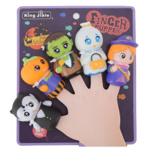 5pcs Halloween Finger Puppets Children Cartoon Cute Finger Puppets Set for Halloween Party School