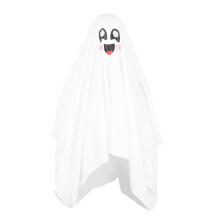 Unisex Ghost Costume Spooky Cute White Ghost Cloak Fancy Dress Nylon for Dress Up Parties Festivals S