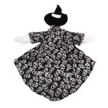 Holiday Porch Goose Outfits Black Stylish Skull Pattern Easy On Off Porch Goose Clothes with Hat for 23 Inch Goose