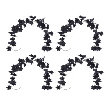 4pcs Fall Maple Leaf Garland Hanging Black Fall Leaves Vine Artificial Autumn Garland Decor for Home Party