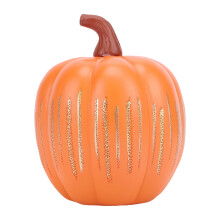 Twinkle Light Pumpkin Resin Light Up Pumpkin Tabletop Centerpiece for Fall Thanksgiving Harvest Festival Home Decor 10x8x8cm/3.9x3.1x3.1in