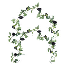 2pcs Artificial Black Rose Vine 78.7in Unique Faux Rose Vine Garland for Wedding Holiday Wall Decoration