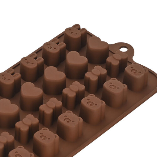 Chocolate Candy Mold Cute Silicone Baking Mold Reusable for Ice Cube Jelly Pudding CC-090 2