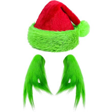 hats and green monster plush gloves, for Christmas holiday outfits
