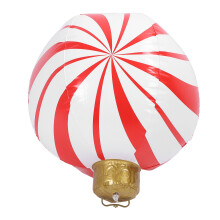 23.62in Xmas Candy Shape Xmas Decorated Ball Funny PVC Inflatable Ball Decoration Xmas Ball Ornament for Outdoor Yard Lawn Model C Red Stripes