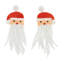 1 Pair Xmas Beaded Earrings Santa Tassel Bead Earrings Lightweight and Comfortable Xmas Party Jewelry Accessory for Women