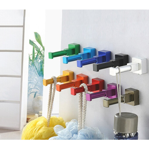 Set mit 10 Kleiderhaken (Aluminium, quadratisch, orange)