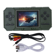 3 Inch Retro Game Console Built in 520 Games Color Screen Handheld Gaming Console Support Double Player TV Connection S8 Green