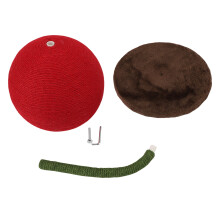 Cat Scratching Ball Jute Cute Look Space Saving Protect Furniture Abrasion Proof Cat Scratcher Post for Home Indoor