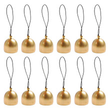 12pcs Hanging Bells with Hanging Rope Wind Chimes DIY Metal Small Bell Pendant for Christmas Tree Christmas Wreath