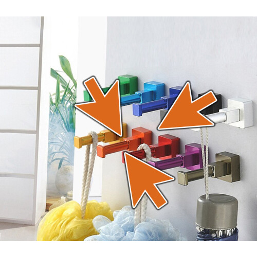 Set mit 10 Kleiderhaken (Aluminium, quadratisch, orange) 1