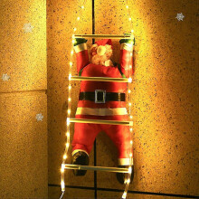 (warm White, 60cm) Santa Claus Outdoor Decoration, Santa Claus Ladder, Santa Claus Climbing Plush Figure, Light Up Christmas Decoration Santa Claus Ha
