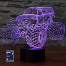 3D Tractor Car Night Light Illusion Lamp 7/16 Color Change LED Lamp USB Powered Touch Switch Remote Control Kids Toys Gift Decor Decorations Christmas
