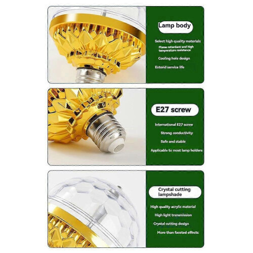 Disco Light for Christmas Colorful Rotating Disco Light with Sockets E27 Rotating Disco Light Plug 1