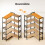 Coleshome 5-Tier L-Shape Corner Bookcase, 145.5cm, Brown 6