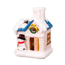 Luminous House Christmas Ornament House Adornment Table Centerpieces Miniature Snow House Light Up Craft Decorations