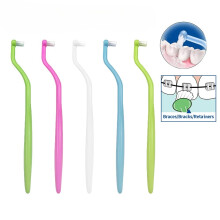 Lot de 5 brosses interdentaires orthodontiques Ă tĂŞte unique, poils souples, pour correction des dents