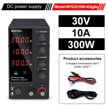 Wanptek Alimentation de Laboratoire DC, 30V 10A, Écran 4 Chiffres, Prise EU 220V