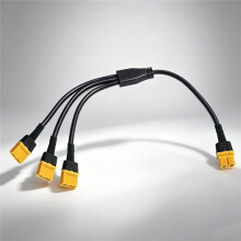 Solar Generator XT60H Power Cable 1 to 3 14AWG Splitter Cable with Molded Y Junction for Portable Emergency Power