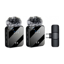 Drahtloses Lavalier-Mikrofon mit USB-C-Anschluss für Kameraaufnahmen, Videoaufnahmen, Podcasts und Rauschunterdrückung