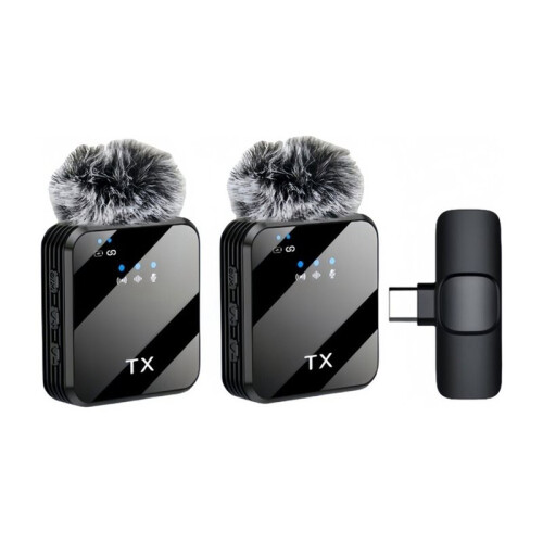 Type-C Wireless Lavalier Microphone for Camera Microphone Video Recording Podcast Noise Reduction Mic