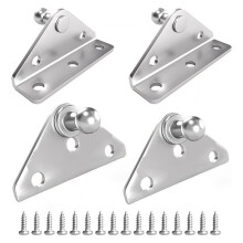 10 mm Kogelboutbevestigingsbeugels voor Gasveer-Schokdempers, 2 Schuine L-Vormige en 2 Platte Bevestigingsbeugels