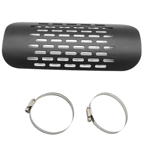 Motorcycle Exhaust Heat Shield, Universal Muffler Pipe Cover, Grid Ventilation Design