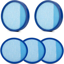 5-Pack 304087001 Filters voor WindTunnel Staande Stofzuigers, Geschikt voor Modellen UH70600 UH71350V, Wasbaar en Herbruikbaar
