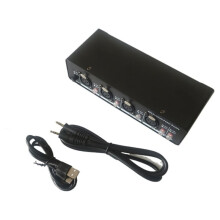4-Channel 48V Phantom Power Supply XLR Microphone Power Supply with 3.5mm Audio Cable for Condenser MIC Recording