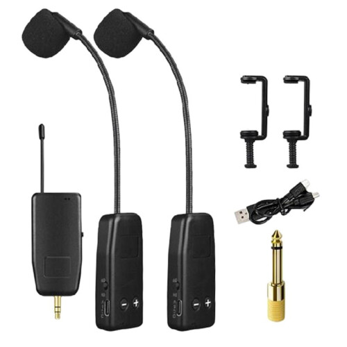 Wireless Microphone System for Violin - Clip- Instrument Transmitter and Receiver Violin 1