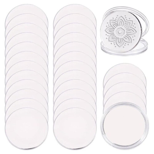 30 Moedas de Desafio em Branco para Gravação A Laser e Estampagem, 4 cm (1,6 Polegadas), Prata, para Artesanato DIY