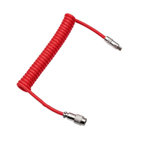 Professional Keyboard Extension Cable 8K Magnetic  Mechanical Keyboard Cable Coiled Spring Cable 1.5M Red