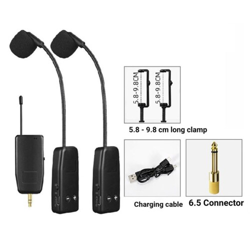 Wireless Microphone System for Cello - Clip- Instrument Transmitter and Receiver Cello 1