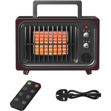 Portable Electric Space Heater, 1000W Fast Heating, Remote & Adjustable Thermostat, Cool-Touch Flame-Retardant Shell
