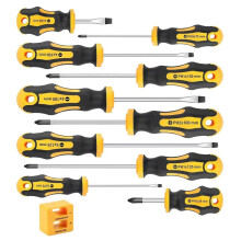 1 Set Magnetische Schroevendraaiers met Magnetische Punten, Gele Handmatige Reparatieset met Handige Handgreep voor Emmers, 11 Stuks Per Emmer