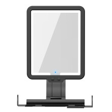 Miroir de Douche Lumineux Antibuée pour le Rasage, Chauffant et Rechargeable pour Salle de Bain
