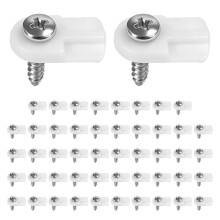 50 Paires de Clips Blancs Encastrés pour Moustiquaire de Fenêtre avec Vis pour une Installation et un Remplacement Faciles