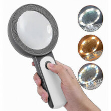 Loupe de poche LED grand format avec éclairage pour seniors, lecture, dégénérescence maculaire, soudure