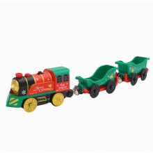 Tren de Navidad motorizado de juguete para niños, tren eléctrico navideño con luz delantera, conjunto de plástico para juegos de temporada en int