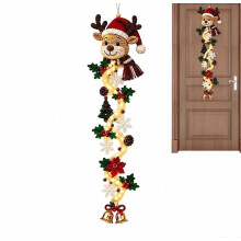 Weihnachtsbeleuchtung für die Tür, aufhängbare, gesteppte rustikale Dekoration, beleuchtete Weihnachtstür für Zuhause, Bauernhaus, Villa