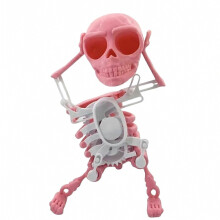 Divertido juguete de esqueleto bailarín de cuerda, no necesita pilas, para niños pequeños, mini muñeco de calavera de escritorio impreso en 3D qu