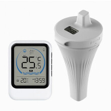 Kabelloser Pooltemperaturmonitor IPX7 wasserdichtes digitales Poolthermometer mit einfacher Ablesbarkeit für Eisbadewanne, Aquarium oder Teich