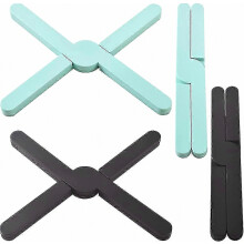 4er-Pack faltbare Silikon-Untersetzer, Eco-Expand Silikon-Topflappen, Topfuntersetzer, zusammenklappbares Kreuzdesign