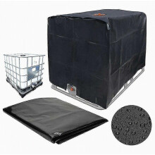 Bâche de protection pour conteneur IBC 1000L, 116 x 100 x 120 cm, noire, anti-UV, imperméable et résistante à la pluie